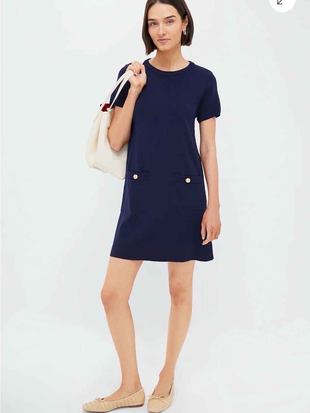 Pomander Place Jessica Dress Navy Blue Tuckernuck Preppy Coastal Size M